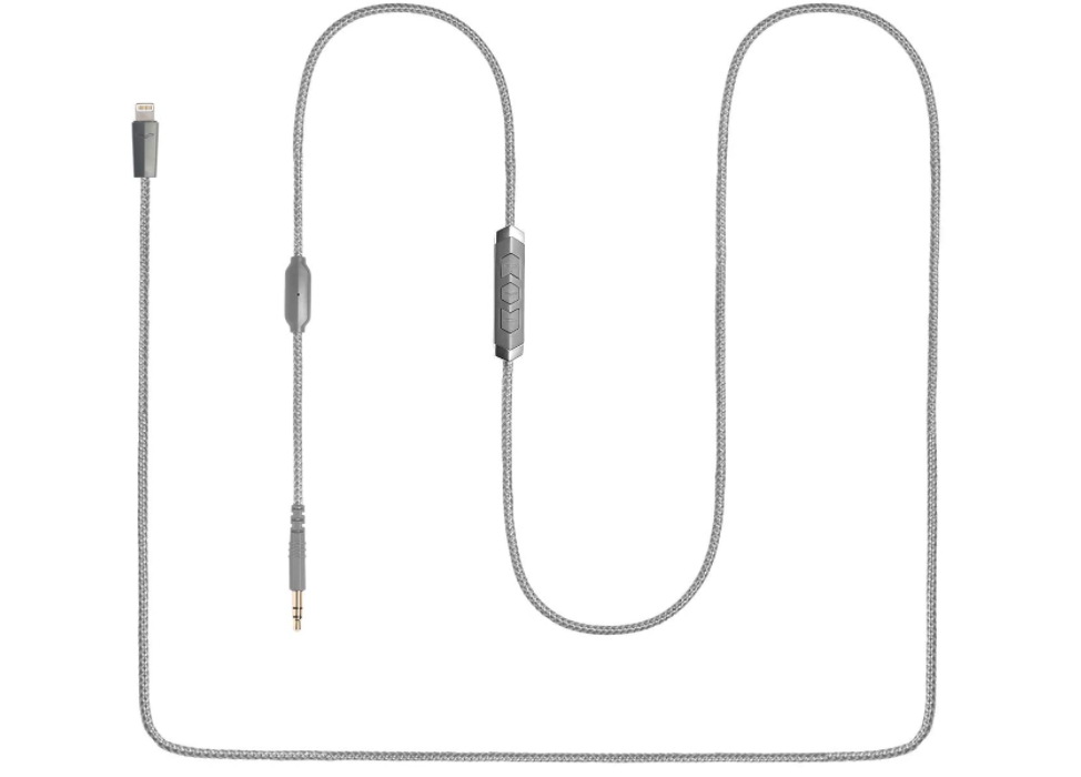 V-MODA Speakeasy DAC/AMP 3-Button Lightning Cable - Grey