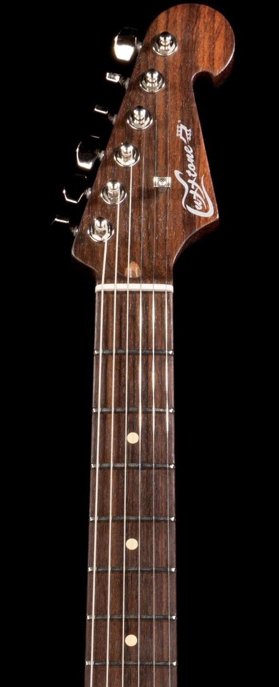 Luxxtone El Machete Geode 5A Quilt Maple Top Indian Rosewood Board Blue Jean