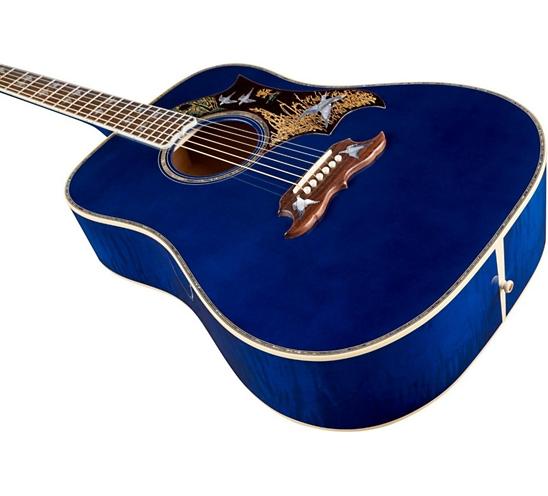 Gibson 2015 Limited Edition Doves In Flight Square Dreadnought Acoustic-Electric Guitar - Trans Blue