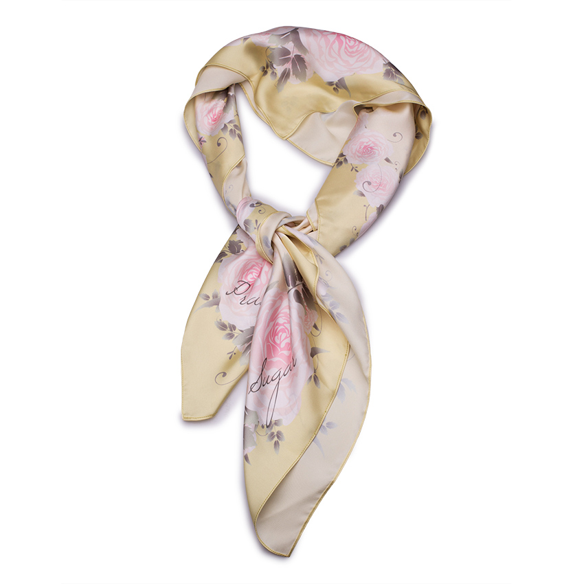 Signature Rose Scarf - ผ้าพันคอลายกุหลาบรุ่นซิกเนเจอร์ (มี 12 สี)