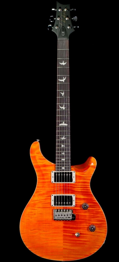 PAUL REED SMITH PRS WILD WEST GUITARS SPECIAL RUN FLAME TOP BLACK NECK CE 24 ORANGE