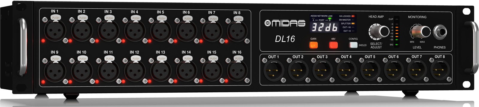 Midas DL16 16-input / 8-output Stage Box