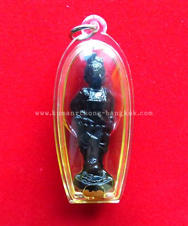 กุมารีพรายน้ำเพชร มหาวีโร รุ่น9 พระอาจารย์อำนาจ มหาวีโร สำนักปฎิบัติธรรมมหาวีโร จ.ชัยภูมิ องค์ธรรมดา เนื้อดินสีดำ เลี่ยมน้ำมันเสน่ห์ ขนาดพกพา 1.5นิ้ว (โชว์)