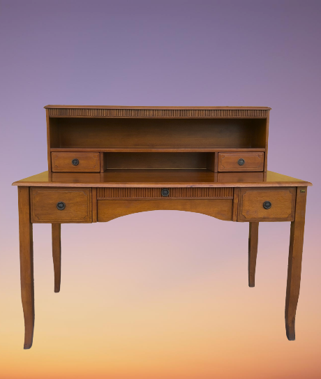 โต๊ะทำงาน และชั้นวางของ โต๊ะไม้วินเทจ รุ่น Venezia ขนาด W 130 x D 69 x H 76 (110) Cms. สีน้ำตาล