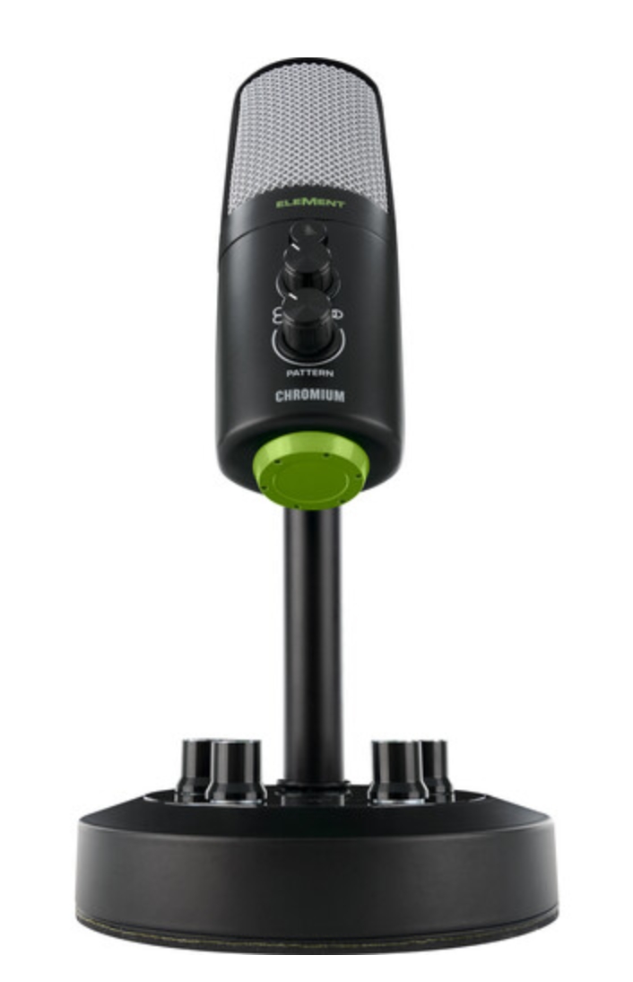 Mackie EleMent Series Chromium Premium USB Condenser Microphone with Built-In 2-Channel Mixer