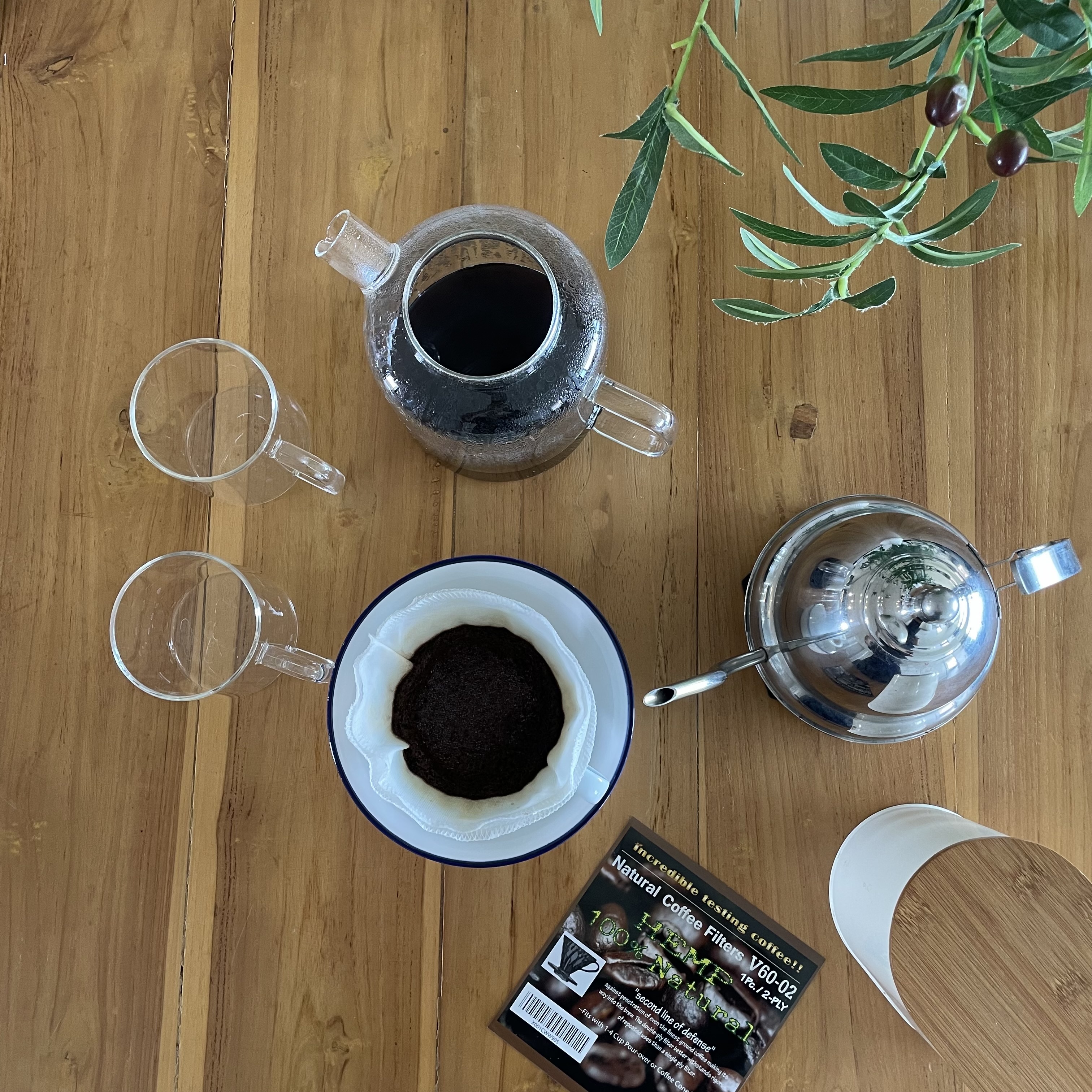 ที่กรองกาแฟดริป สำหรับ Hario V60 02 แบบผ้า 2 ชั้น, Tanors รุ่นโคนกรวยแหลม