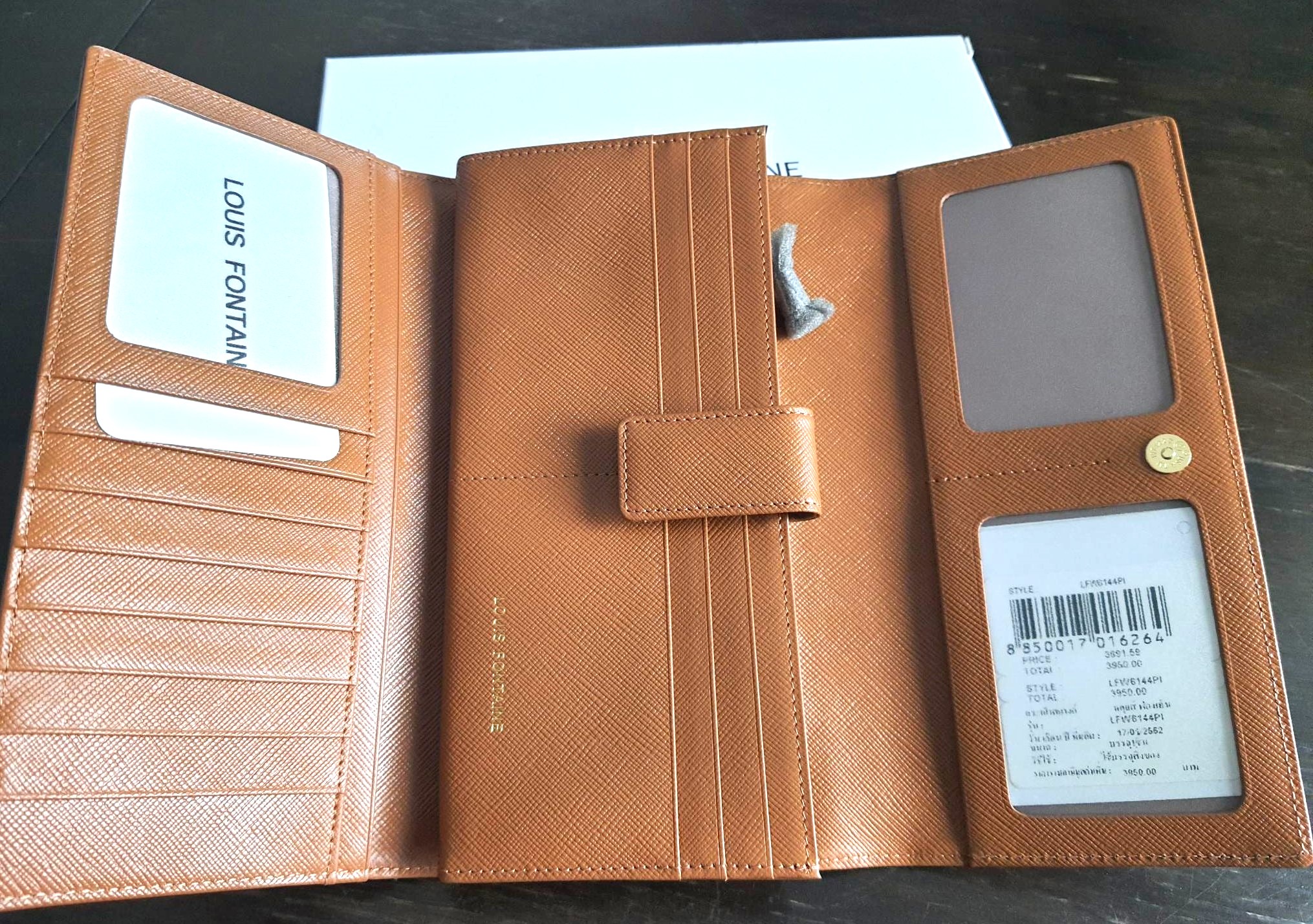 กระเป๋าสตางค์ LOUIS FONTAINE เบจเมทาลิก-กาแฟ ใหม่ แท้