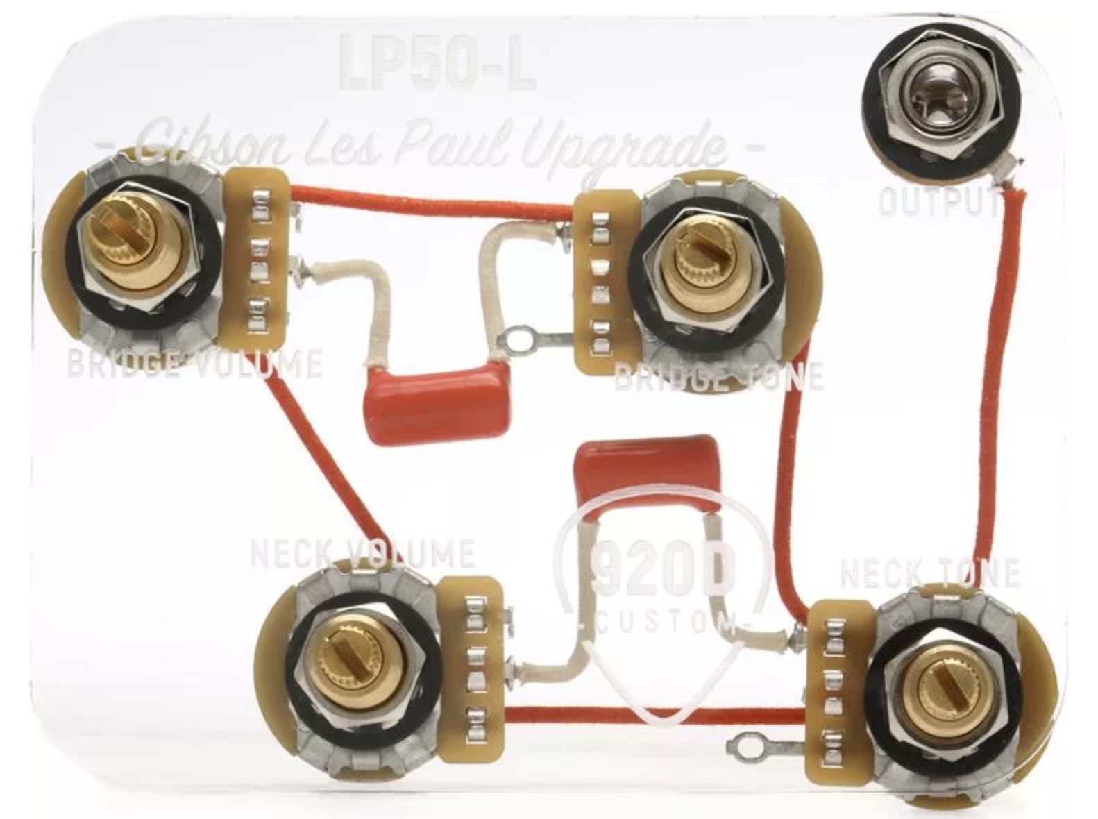 920D Custom Les Paul Wiring Harness with 3-way Switch and 4 Long Shaft Pots