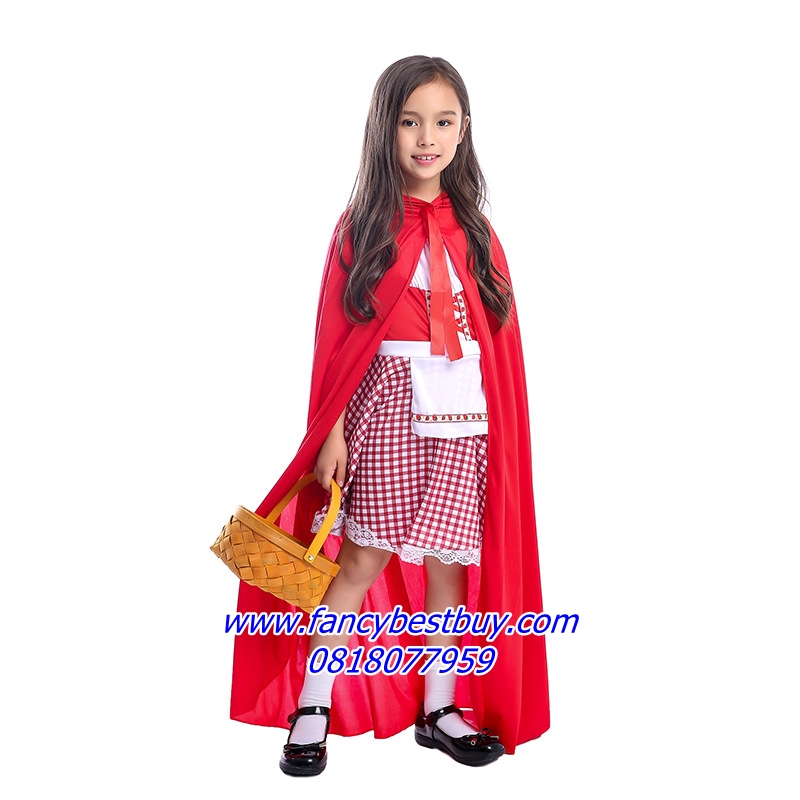 ชุดหนูน้อยหมวกแดง Red Hat Girl ชุดแฟนซีเด็กหญิง สีแดง แบบที่ 3 ขนาด XS(90-110), M(120-130)