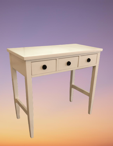 โต๊ะคอนโซลไม้ 3 ลิ้นชัก รุ่น Tango ขนาด W 80 x D 40 x H 76 (110) Cms. สีขาว และสีน้ำตาล