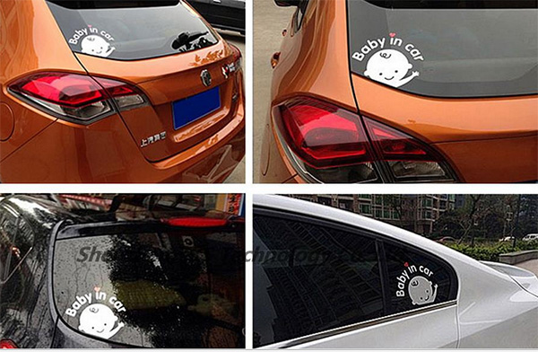สติ๊กในรถมีเด็ก สติ๊กเกอร์มีเด็กในรถ สติ๊กเกอร์ BABY IN CAR