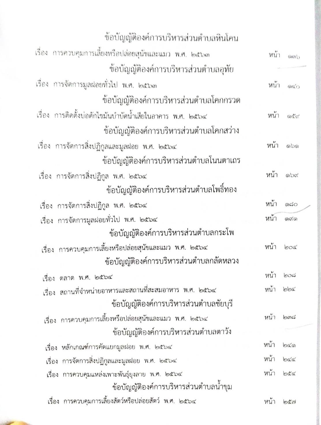 ข้อบัญญัติองค์การบริหารส่วนตำบล (ตอนพิเศษ 95 ) พ.ศ. 2567