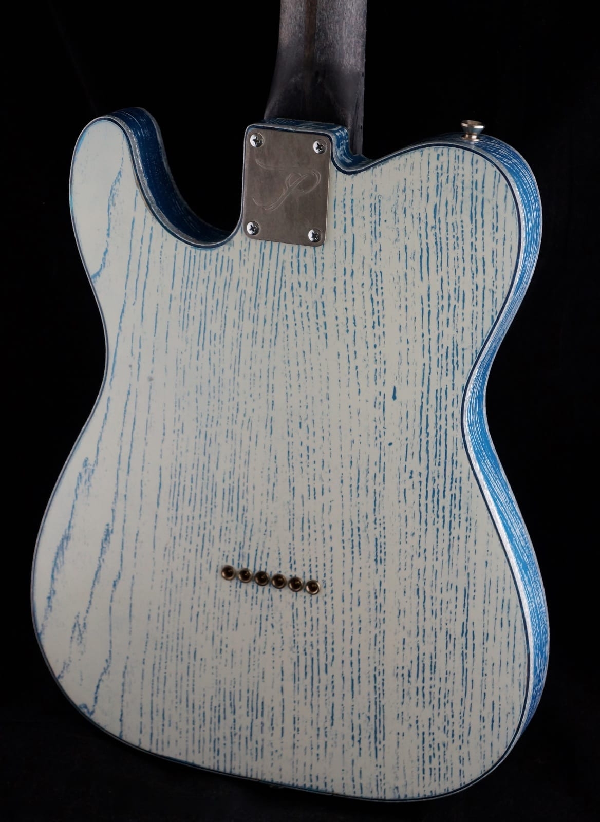 Palir Guitars Mojo Titan in Pelham Blue & White with Silver Sparkle Binding