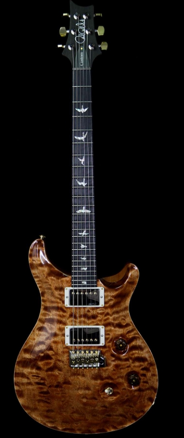 PRS WOOD LIBRARY 10 TOP CUSTOM 24 FATBACK QUILT TOP BIRDSEYE NECK EBONY BOARD COPPERHEAD