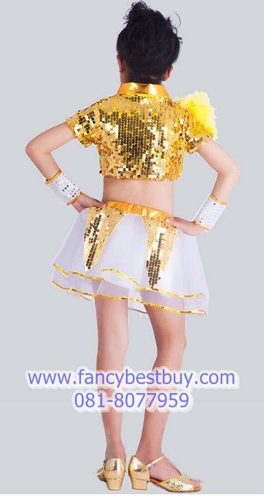 ชุดแฟนซีเด็ก ชุดนักเต้น ชุดเชียร์ลีดเดอร์ ชุดกีฬาสี สำหรับ เด็กชาย เด็กหญิง มีขนาด 110, 120, 130 สำเนา