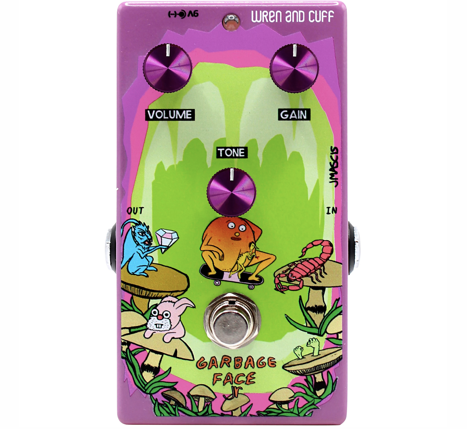 Wren And Cuff Garbage Face Jr J Mascis Signature Fuzz Effects Pedal Purple
