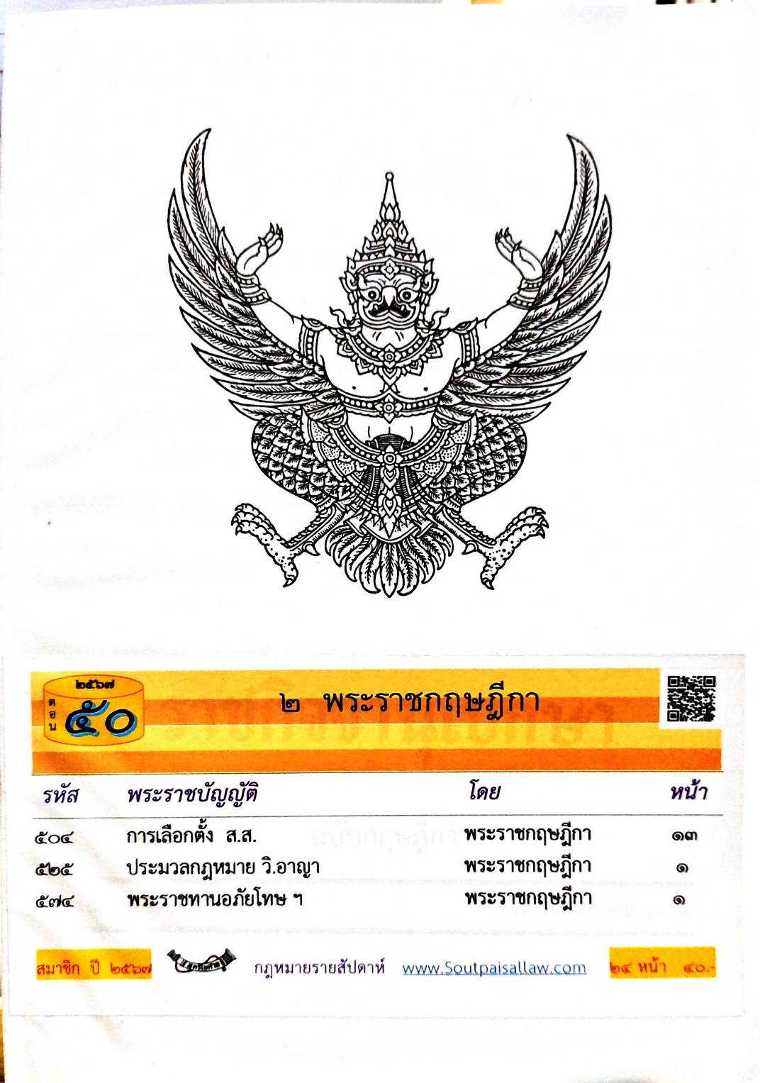 กฎหมายใหม่ปี 2567 ตอนที่ 50 2 พระราชกฤษฎีกา