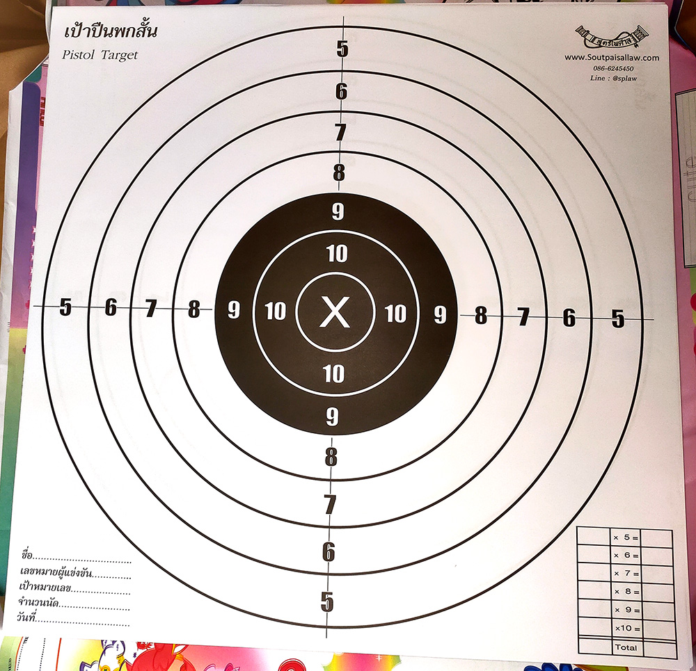 เป้าปืนพกสั้น เป้าปืนพกมาตรฐาน เป้าวงกลม Pistol Target