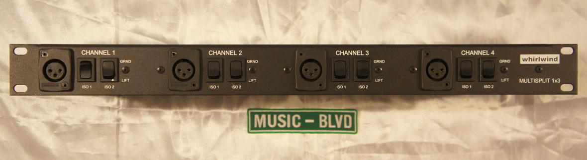 Whirlwind Multisplitter 4 - Rack-mountable 4-channel 1x3 Microphone Signal Splitter