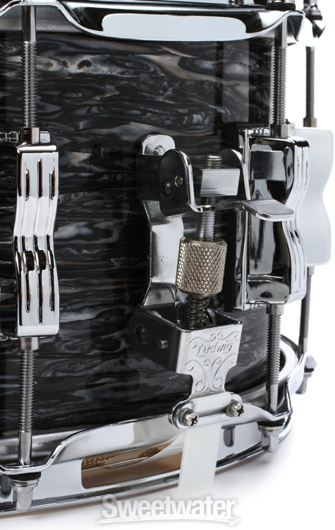 Ludwig Classic Maple Snare Drum with P86 Throw Off - 6.5 x 14 - Vintage Black Oyster Pearl