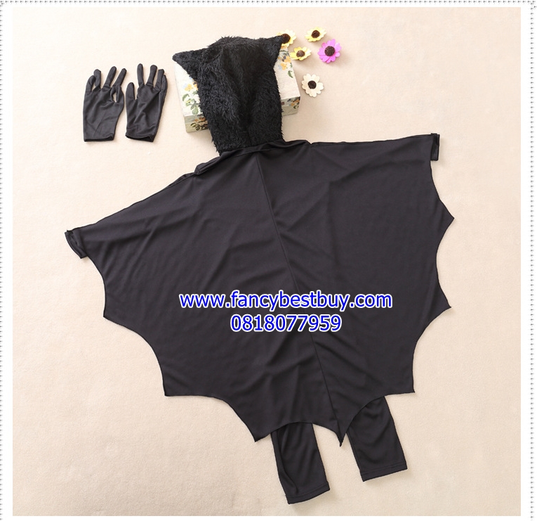 ชุดแฟนซีค้างคาว BAT COSTUME เป็นชุดแฟนซีสัตว์ ใช้ได้ทั้งเด็กชายและหญิง มี ขนาด S (100-115), M (115-130), L(130-140)