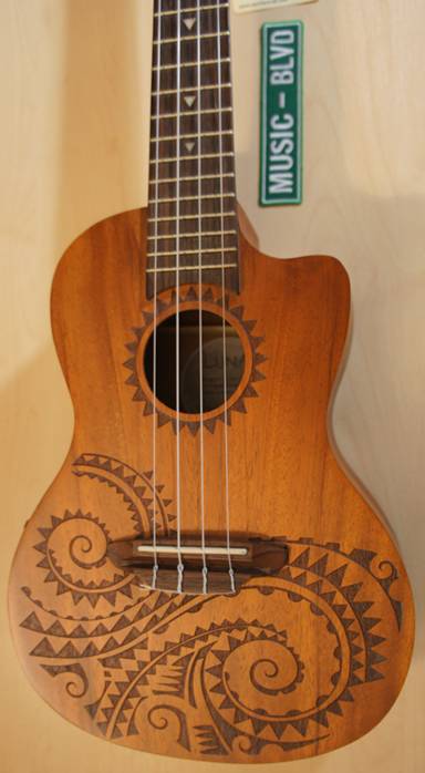 Luna Guitars Tattoo Concert Ukulele w/ Preamp
