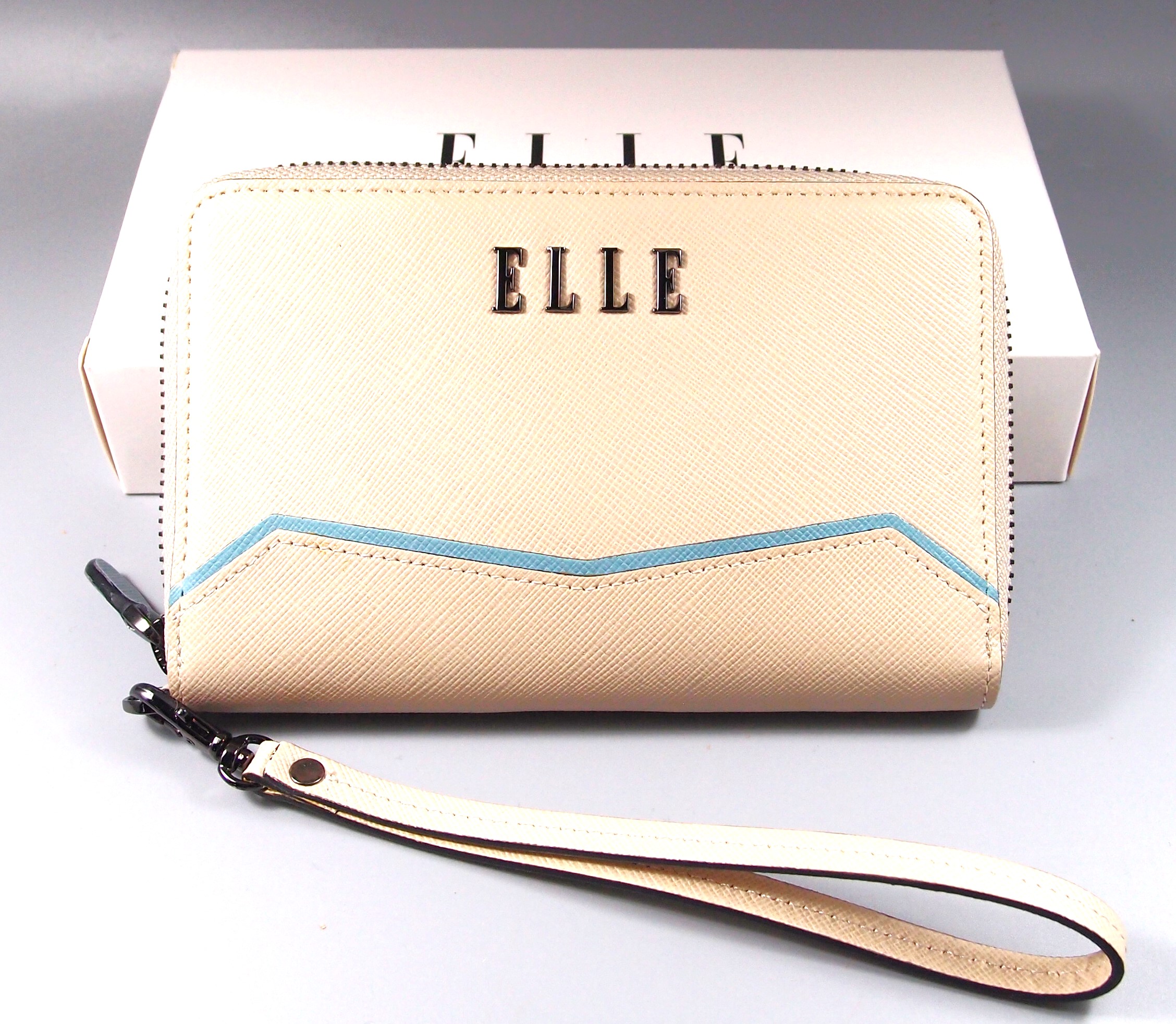 กระเป๋าสตางค์ ELLE ครีม-ฟ้าคราม ใหม่ แท้