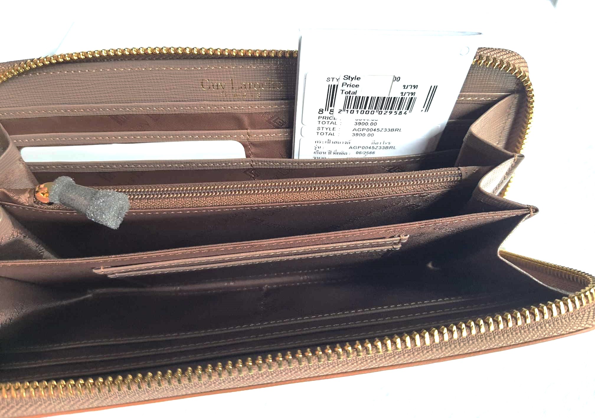 กระเป๋าสตางค์ Guy Laroche น้ำตาลทองเมทาลิก ใหม่ แท้