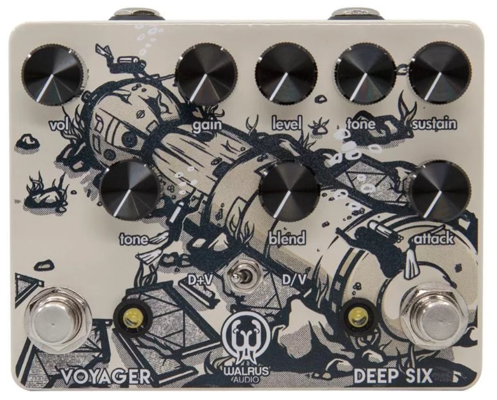 Walrus Audio Deep Six V3/ Voyager Sweetwater Exclusive Preamp/Overdrive/Compressor Pedal