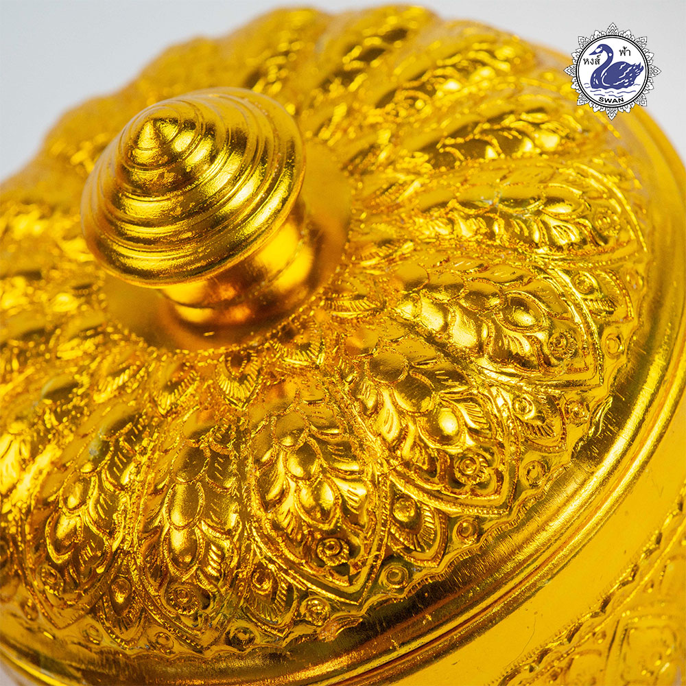 Aluminum Bowl with lid 10 cm Gold