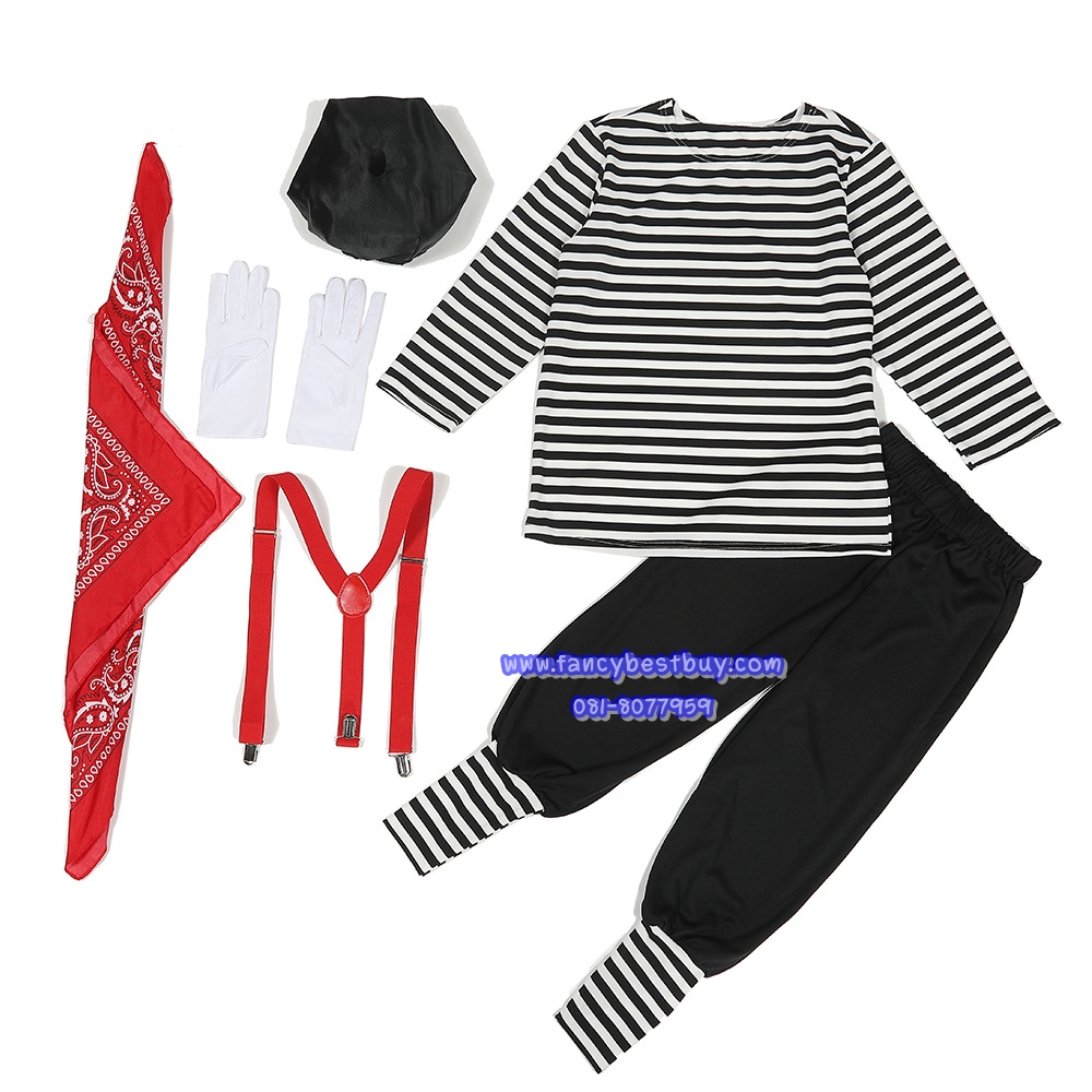 ชุดคนเรือกอนโดลา ชุดประจำชาติอิตาลี Gondola Costume, Italy Costume มีขนาด XS 95-110, S 110-125, M125-140, L 140-150