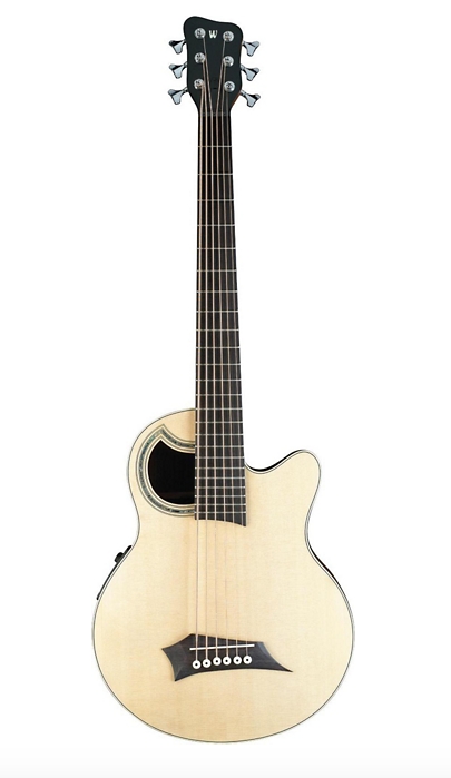 RockBass by Warwick RockBass Alien Deluxe 6-String Acoustic-Electric Bass Guitar - Natural Hi Polish