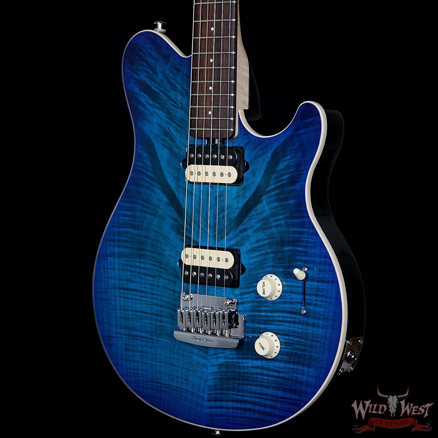 Ernie Ball Music Man Axis Super Sport Flame Maple Top Rosewood Fretboard Balboa Blue Burst