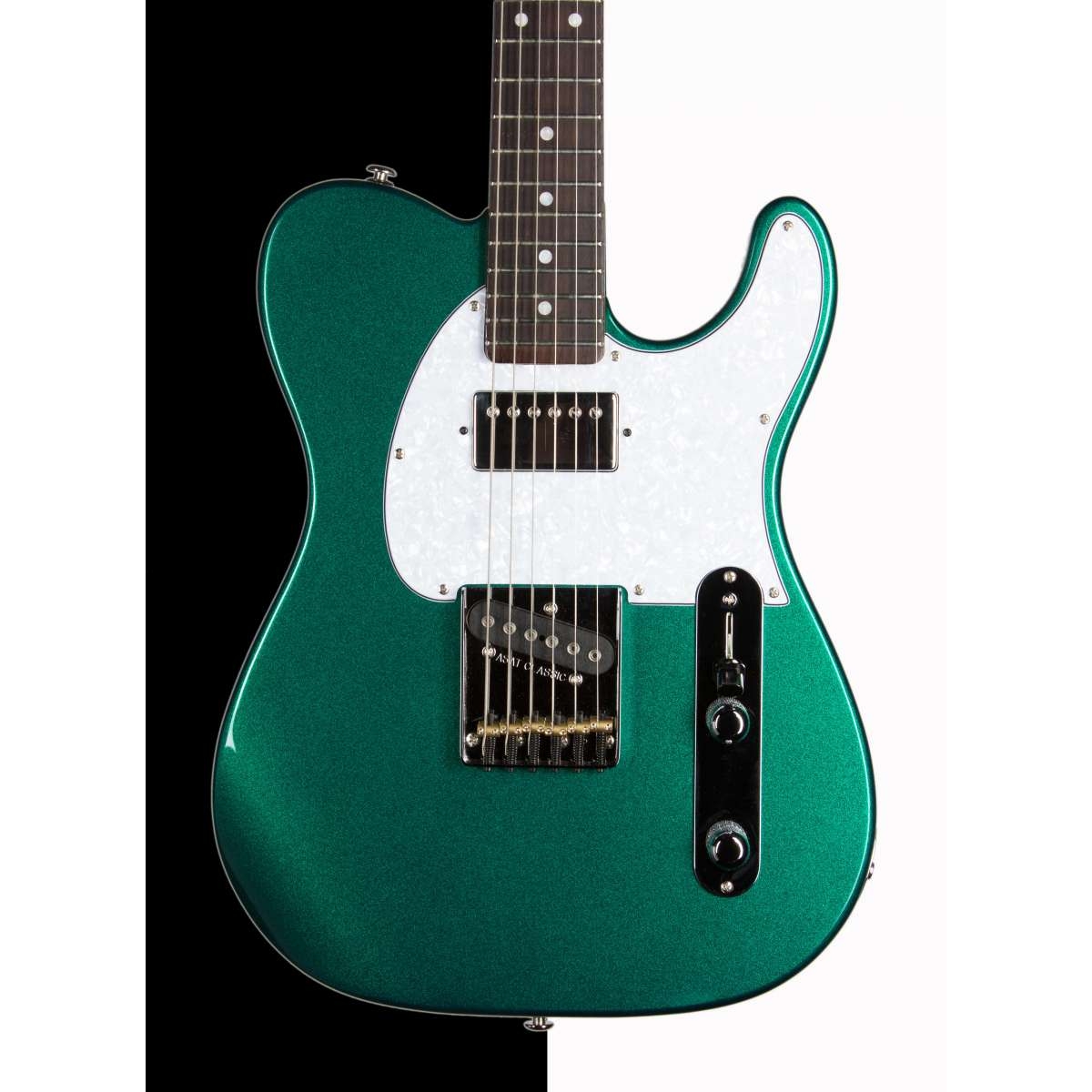 G&L 35th Anniversary ASAT Classic Bluesboy - Emerald Green Metallic, Matching Headstock