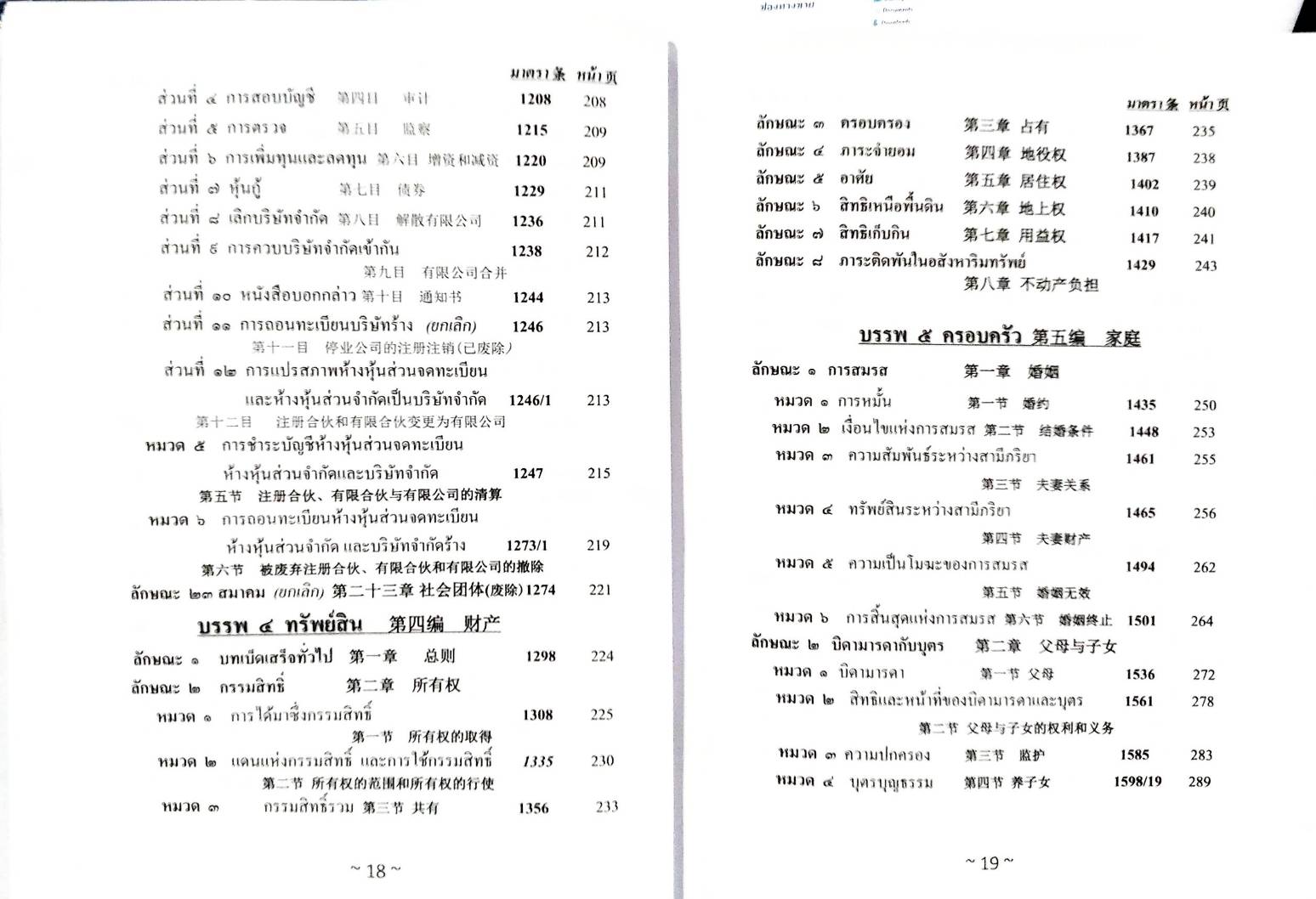 ประมวลกฎหมายแพ่งและพาณิชย์ ไทย-แปลภาษาจีน