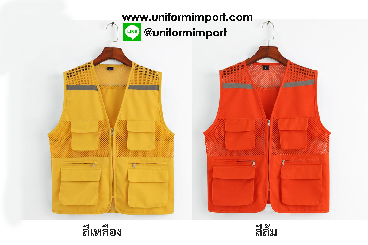 เสื้อกั๊กตาข่ายช่างติดแถบสะท้อนแสง ++คลิกภาพดูรายละเอียดด้านใน เสื้อกั๊กช่าง เสื้อตาข่ายช่าง เสื้อกั๊กช่างติดแถบสะท้อนแสง