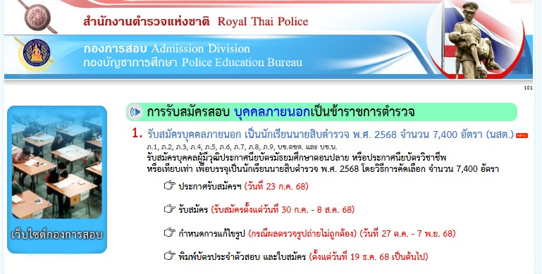 ชุดสอบนายสิบตำรวจ นสต. บุคคลภายนอก (ปี 2568)