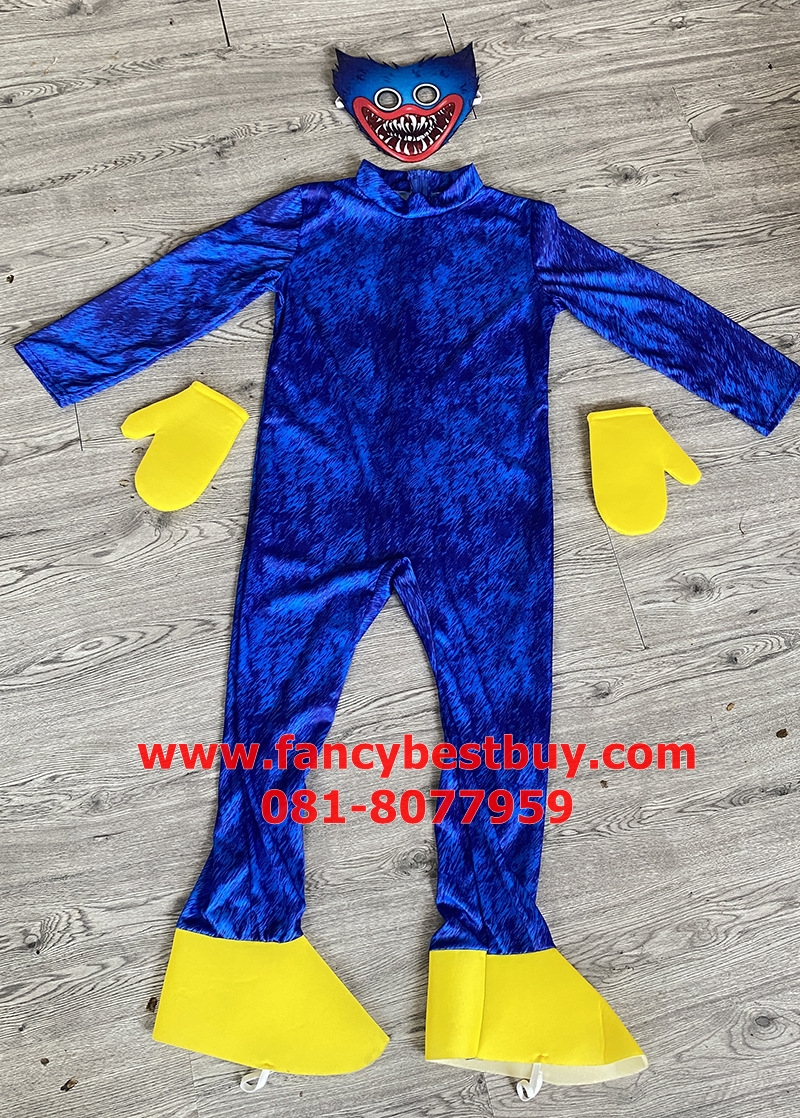 ชุดแฟนซี POPPY PLAYTIME สีน้ำเงิน ขนาด S 100-105, M 115-130, L 130-145 (ชุดรวมถุงมือ+หน้ากาก)