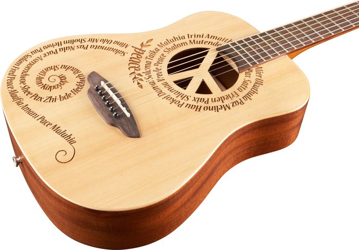 Luna Guitars Safari 3/4 Size Travel Guitar w/Peace Design Mahogany with Satin Finish