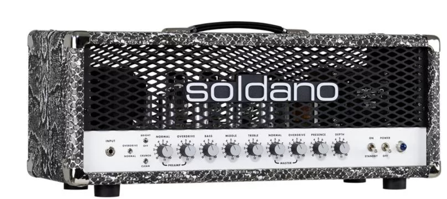 Soldano SLO-100 Super Lead Overdrive 100-watt Tube Head -Black With Metal Grille,Purple Tolex,Snake Skin Tolex