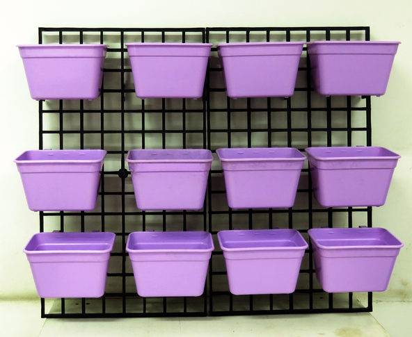 กระถางต้นไม้สวนแนวตั้งเหลี่ยมวางตั้งได้ สีม่วง