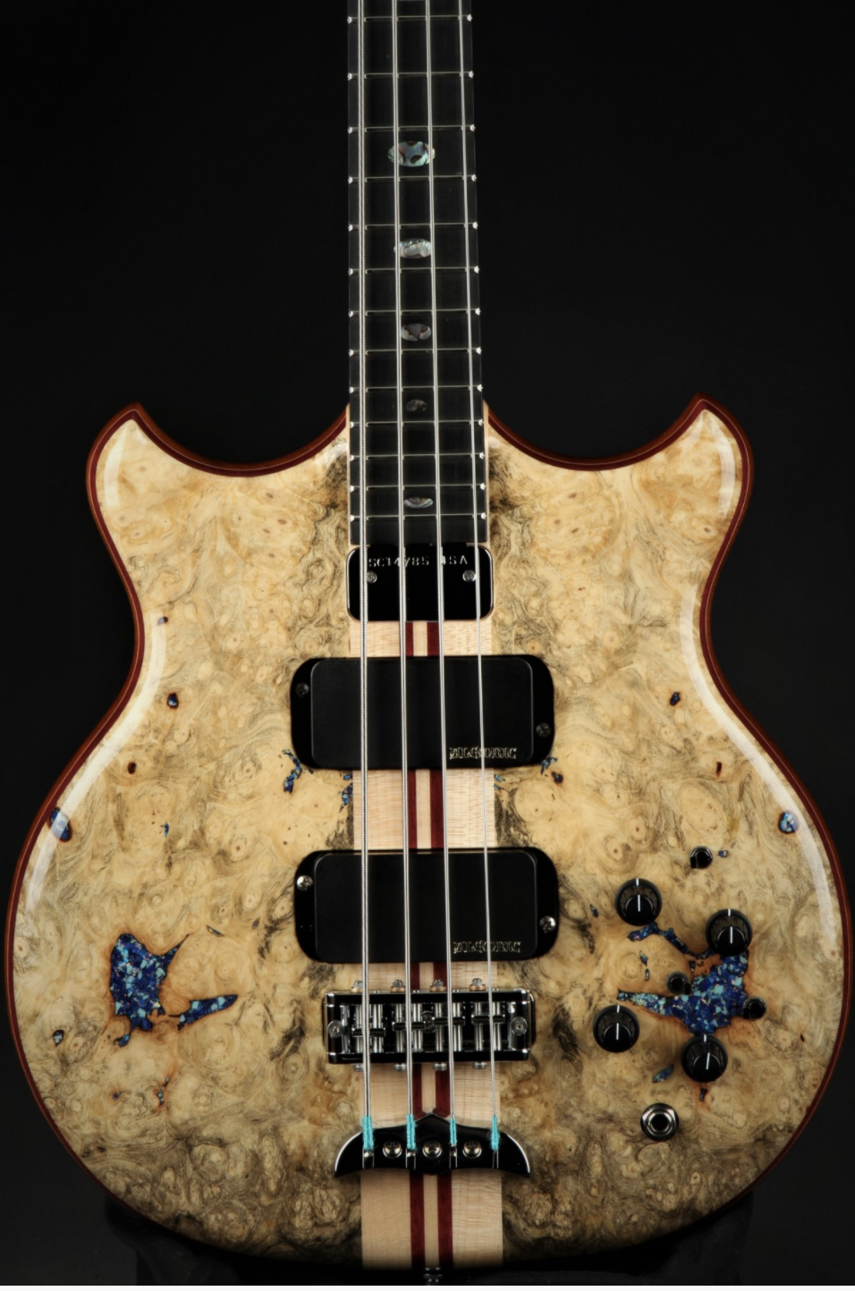 Alembic Stanley Clarke Deluxe - Buckeye Burl/Opal Turquoise Lapis Crush