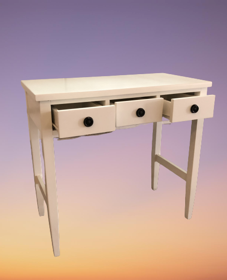 โต๊ะคอนโซลไม้ 3 ลิ้นชัก รุ่น Tango ขนาด W 80 x D 40 x H 76 (110) Cms. สีขาว และสีน้ำตาล