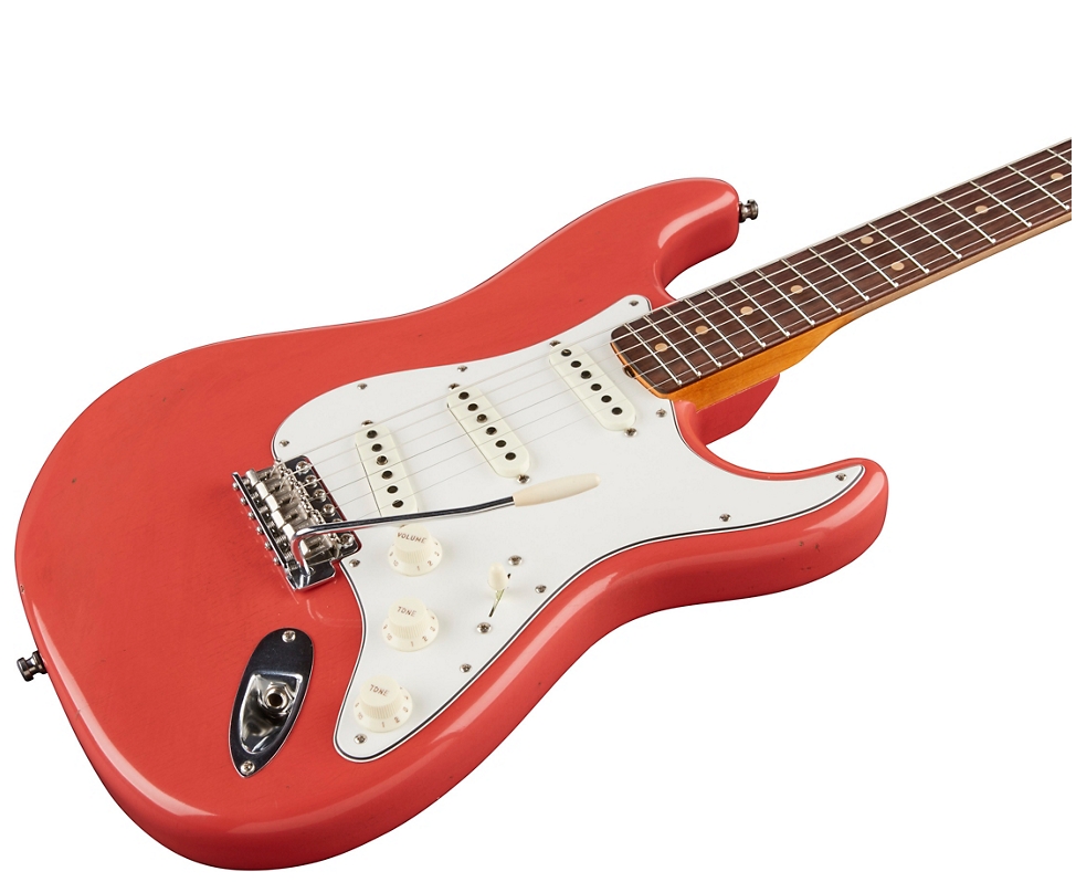 Fender Custom Shop Postmodern Journeyman Relic Stratocaster Electric Guitar Faded Aged Fiesta Red
