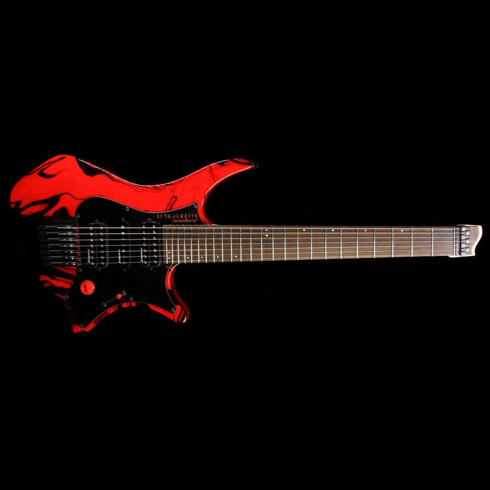Strandberg Singularity Per Nilsson Signature Model Standard Frets Electric Guitar - Black and Red Swirl