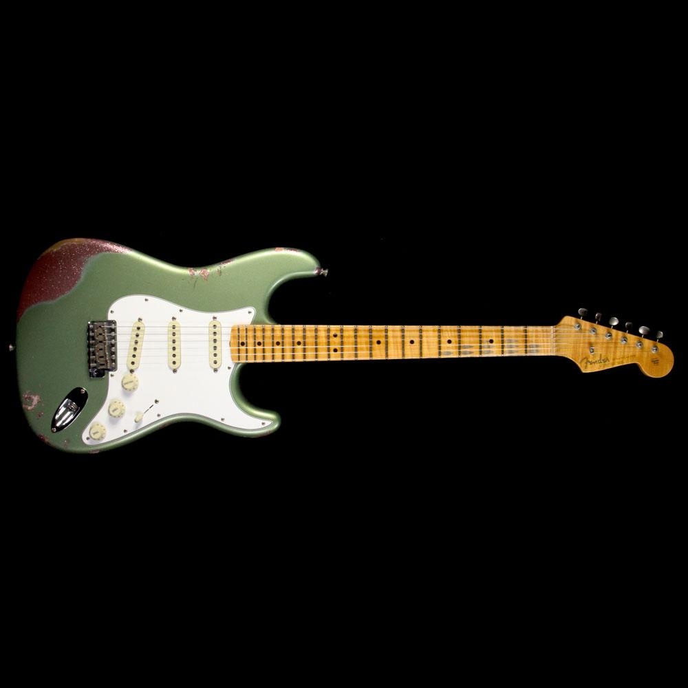 Fender Custom Shop LTD 64 Special Stratocaster Relic Electric Guitar - Aged Sage Green Metallic Over Champagne Sparkle