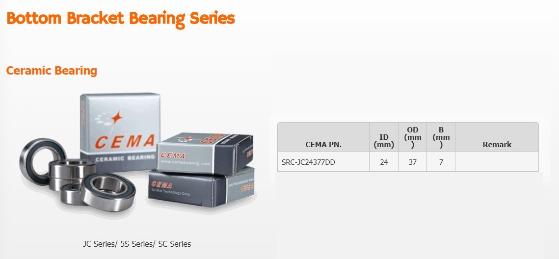 ลูกปืนกะโหลกเซรามิค Cema SRC-JC24377DD