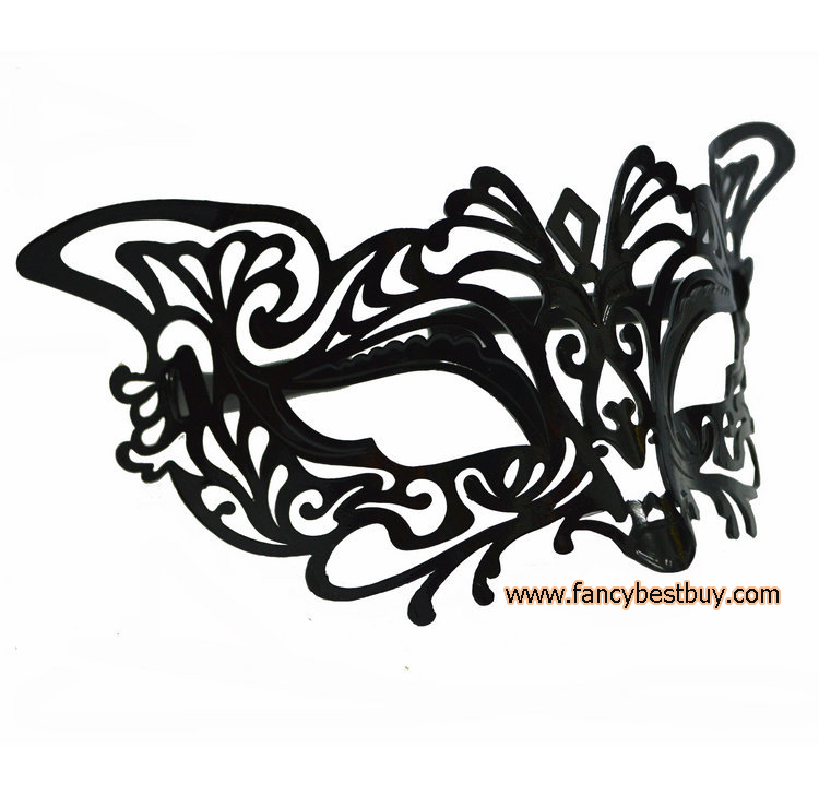 หน้ากากแฟนซี, หน้ากากปาร์ตี้, หน้ากากแฟนซีผู้หญิง แบบเหล็ก ขาแบบแว่น สีดำ