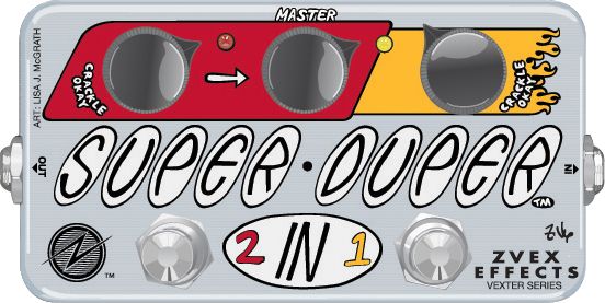ZVex Vexter Series VSD Super Duper 2-in-1 Booster Guitar Effects Pedal (Crackle)