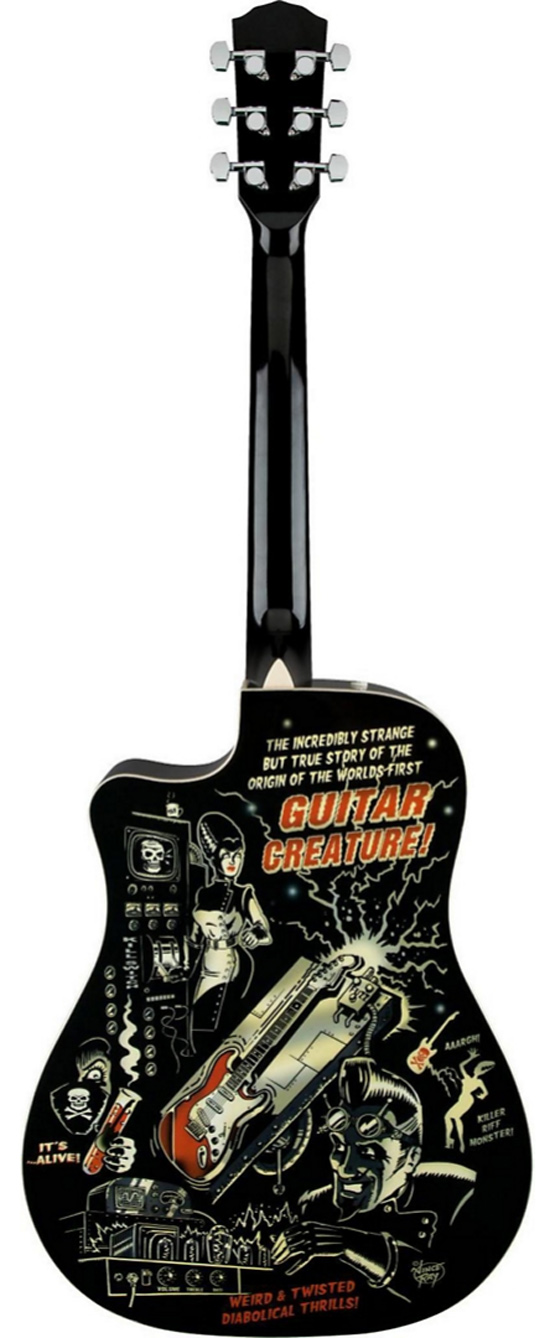 Fender Vince Ray Dreadnought Cutaway Acoustic-Electric Guitar Outer Space Graphic